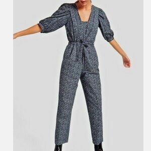 Rebecca Taylor La Vie Chinon Floral Jumpsuit in Midnight Navy